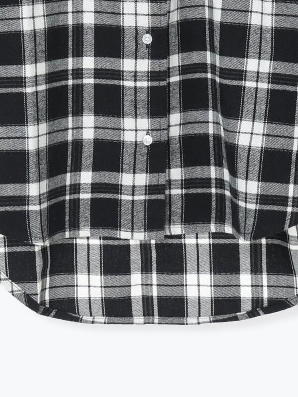 柄アソートネルチェックオーバーシャツ（オフホワイト/ブラック