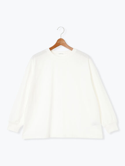 無地/ボーダー天竺長袖カットソー（オフホワイト/ホワイト/チャコールグレー/ベージュ）｜Lugnoncure（ルノンキュール）通販