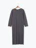 クルーネックロングワンピース(チャコールグレー/ブラウン)|Lugnoncure(ルノンキュール)通販