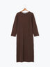 クルーネックロングワンピース(チャコールグレー/ブラウン)|Lugnoncure(ルノンキュール)通販