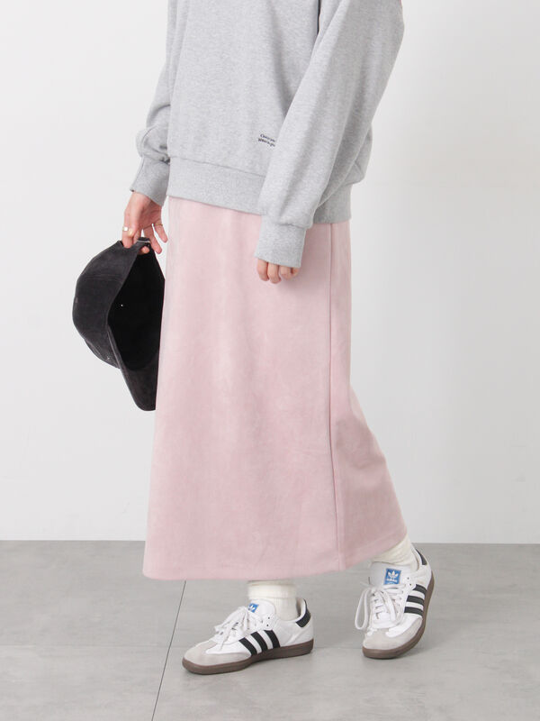 【選べる着丈】スウェード調タイトスカート（ピンク）｜Lugnoncure（ルノンキュール）通販