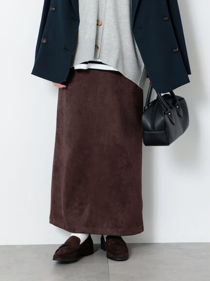 【選べる着丈】スウェード調タイトスカート（グレー/ブラック/ピンク/ブラウン）｜Lugnoncure（ルノンキュール）通販