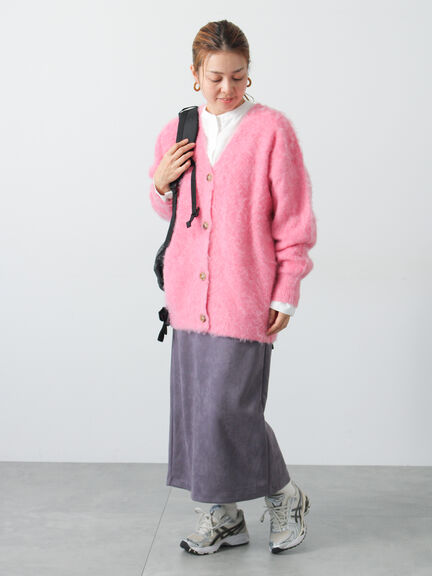 【選べる着丈】スウェード調タイトスカート（グレー/ブラック/ピンク/ブラウン）｜Lugnoncure（ルノンキュール）通販