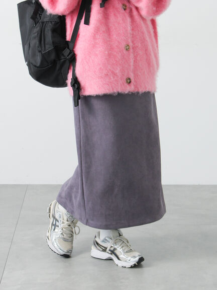 【選べる着丈】スウェード調タイトスカート（グレー/ブラック/ピンク/ブラウン）｜Lugnoncure（ルノンキュール）通販