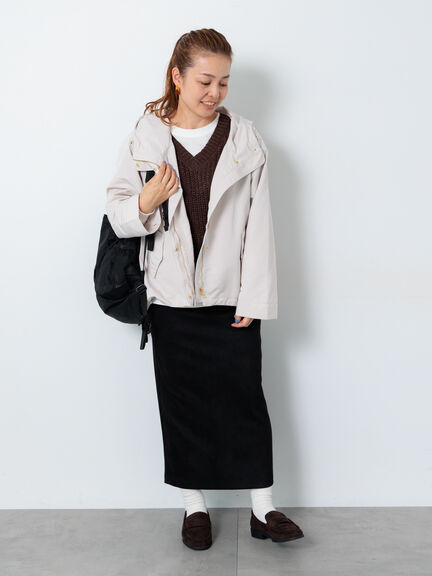 【選べる着丈】スウェード調タイトスカート（グレー/ブラック/ピンク/ブラウン）｜Lugnoncure（ルノンキュール）通販