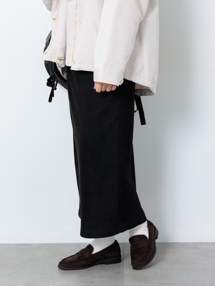 【選べる着丈】スウェード調タイトスカート（グレー/ブラック/ピンク/ブラウン）｜Lugnoncure（ルノンキュール）通販