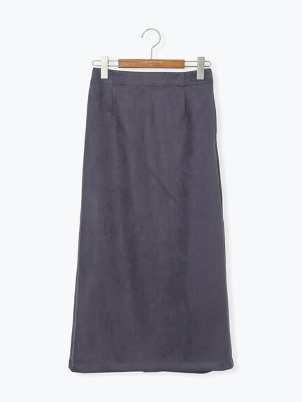 【選べる着丈】スウェード調タイトスカート（グレー/ブラック/ピンク/ブラウン）｜Lugnoncure（ルノンキュール）通販