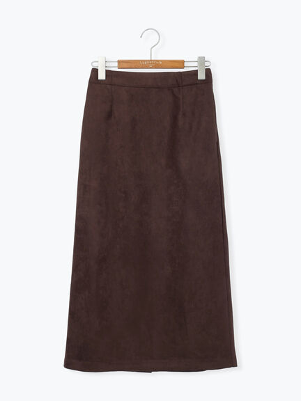 【選べる着丈】スウェード調タイトスカート（グレー/ブラック/ピンク/ブラウン）｜Lugnoncure（ルノンキュール）通販