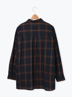 チェックオーバーシャツ（オフホワイト/ネイビー/トップス