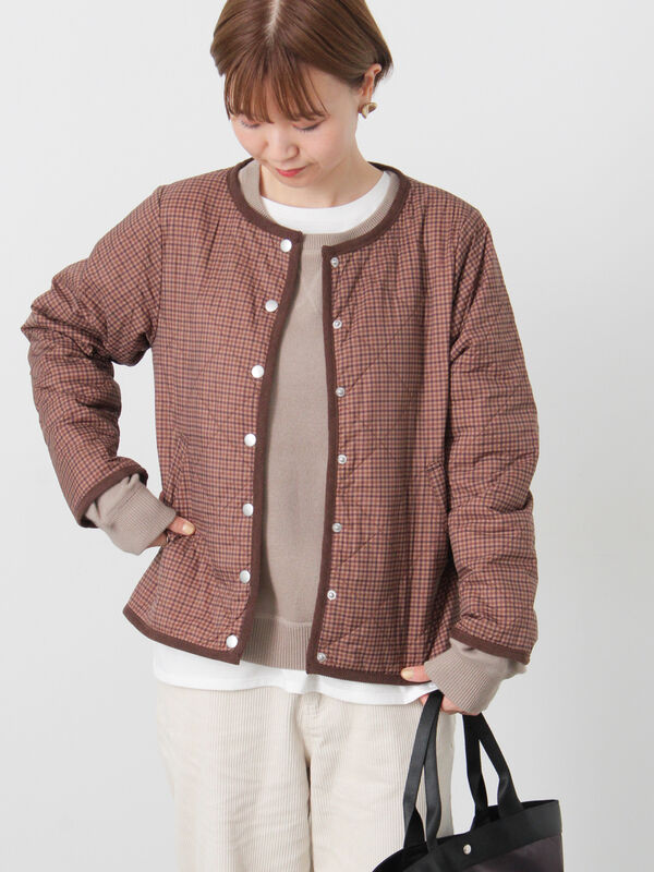 パッカブルノーカラーブルゾン（ブラウン）｜Lugnoncure（ルノンキュール）通販