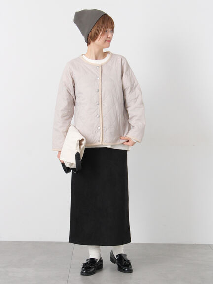 パッカブルノーカラーブルゾン（チャコールグレー/ブラック/ベージュ/ブラウン）｜Lugnoncure（ルノンキュール）通販