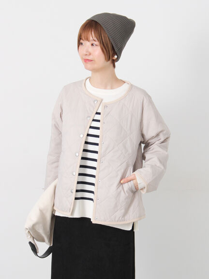 パッカブルノーカラーブルゾン（チャコールグレー/ブラック/ベージュ/ブラウン）｜Lugnoncure（ルノンキュール）通販