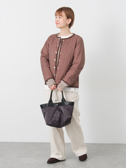 パッカブルノーカラーブルゾン（チャコールグレー/ブラック/ベージュ/ブラウン）｜Lugnoncure（ルノンキュール）通販