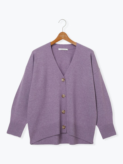 もちもちVネックリラックスカーディガン（グレー/レッド/ブルー/ネイビー/パープル）｜Lugnoncure（ルノンキュール）通販