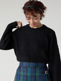 求心柄編みクルーネックニット（ブラック）｜Lugnoncure（ルノンキュール）通販