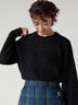求心柄編みクルーネックニット（ブラック）｜Lugnoncure（ルノンキュール）通販