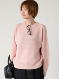 求心柄編みクルーネックニット（ピンク）｜Lugnoncure（ルノンキュール）通販
