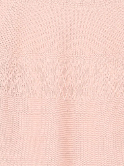 求心柄編みクルーネックニット（オフホワイト/チャコールグレー/ブラック/ピンク/グリーン）｜Lugnoncure（ルノンキュール）通販