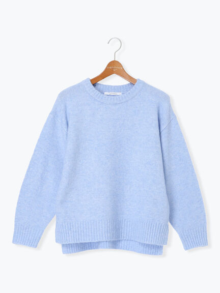 ウール混ふわふわクルーネックニット（グレー/ベージュ/オレンジ/ブルー/ネイビー）｜Lugnoncure（ルノンキュール）通販