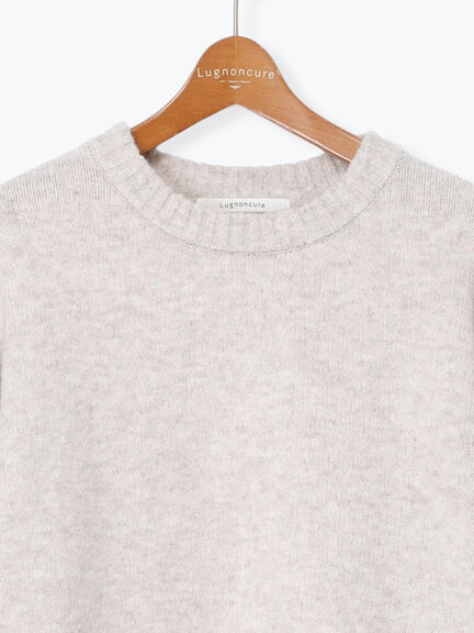 ウール混ふわふわクルーネックニット（グレー/ベージュ/オレンジ/ブルー/ネイビー）｜Lugnoncure（ルノンキュール）通販