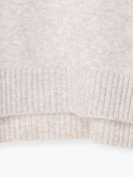 ウール混ふわふわクルーネックニット（グレー/ベージュ/オレンジ/ブルー/ネイビー）｜Lugnoncure（ルノンキュール）通販