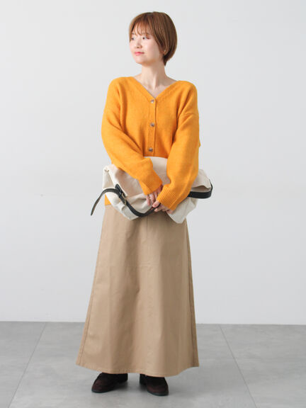 ウール混ふわふわVネックカーディガン（グレー/ベージュ/オレンジ/ブルー/ネイビー）｜Lugnoncure（ルノンキュール）通販