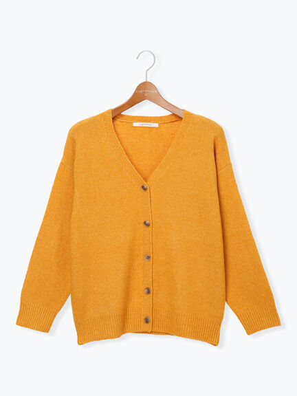 ウール混ふわふわVネックカーディガン（グレー/ベージュ/オレンジ/ブルー/ネイビー）｜Lugnoncure（ルノンキュール）通販