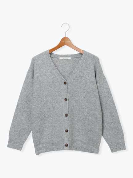 ウール混ふわふわVネックカーディガン（グレー/ベージュ/オレンジ/ブルー/ネイビー）｜Lugnoncure（ルノンキュール）通販