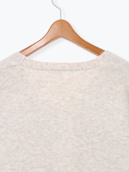 ウール混ふわふわVネックカーディガン（グレー/ベージュ/オレンジ/ブルー/ネイビー）｜Lugnoncure（ルノンキュール）通販