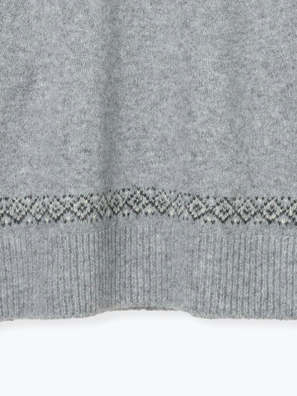 配色求心柄ニット（グレー/チャコールグレー/ベージュ/ネイビー）｜Lugnoncure（ルノンキュール）通販