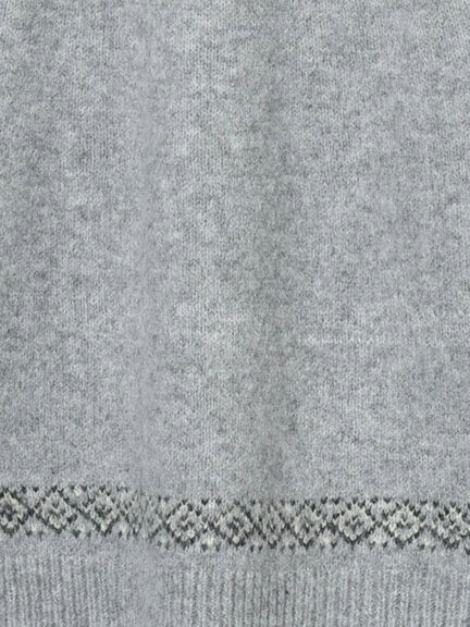 配色求心柄ニット（グレー/チャコールグレー/ベージュ/ネイビー）｜Lugnoncure（ルノンキュール）通販