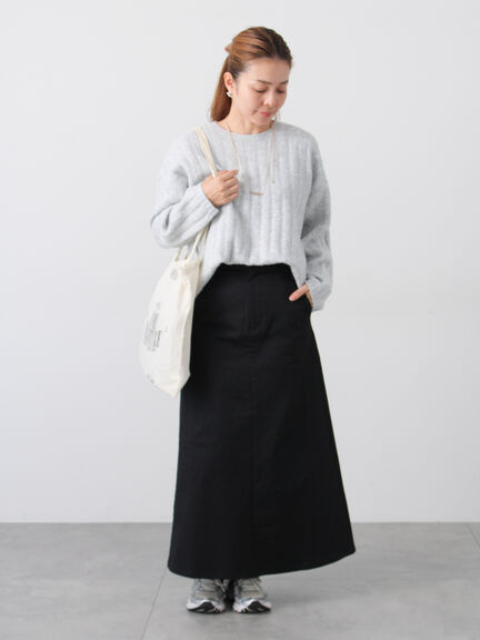 ラメ混ワイドリブニット（グレー/ベージュ/イエロー/サックスブルー）｜Lugnoncure（ルノンキュール）通販