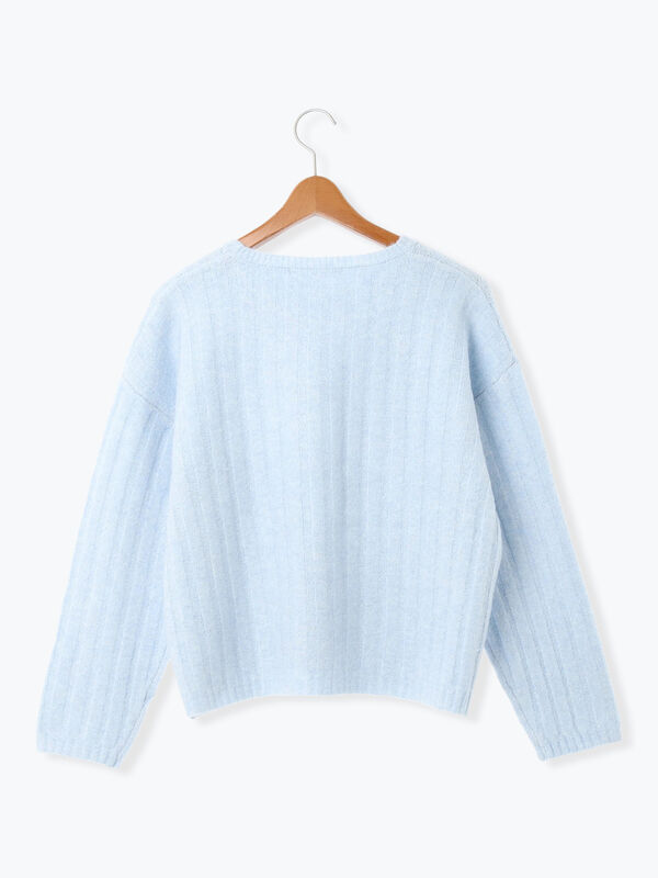 セール】 ラメ混ワイドリブニット（グレー/ベージュ/イエロー/サックス