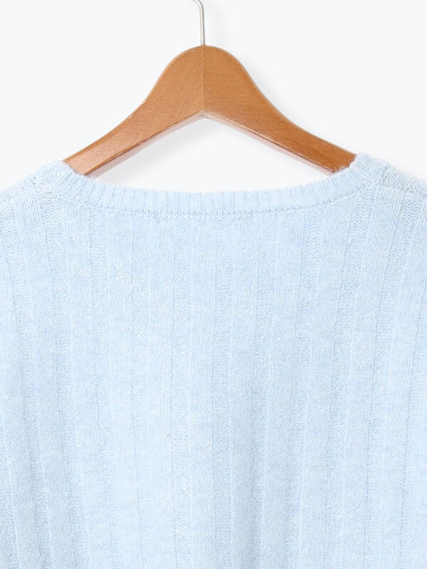 ラメ混ワイドリブニット（グレー/ベージュ/イエロー/サックスブルー