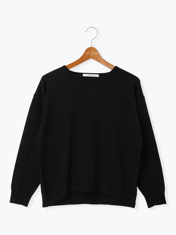 セール】 もちもちVネックニット（ブラック/レッド/ベージュ/ブルー