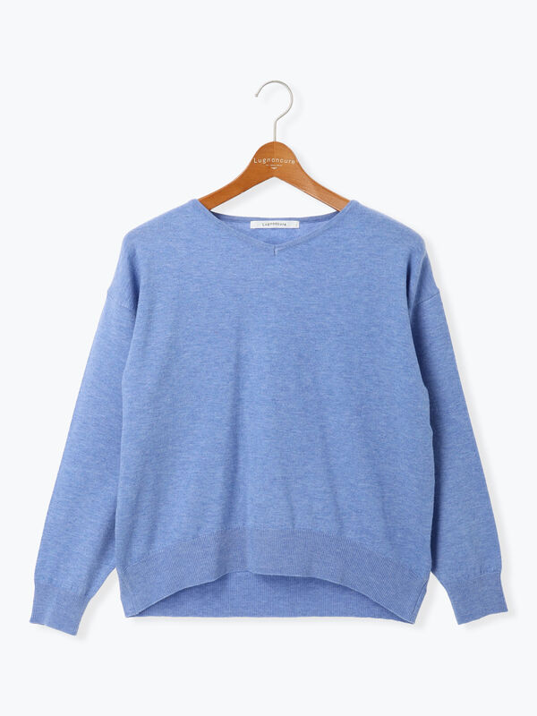 セール】 もちもちVネックニット（ブラック/レッド/ベージュ/ブルー