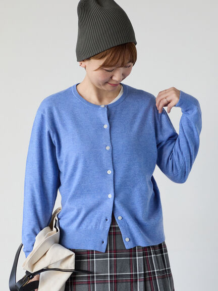 もちもちクルーネックカーディガン（ブラック/レッド/ベージュ/ブルー）｜Lugnoncure（ルノンキュール）通販