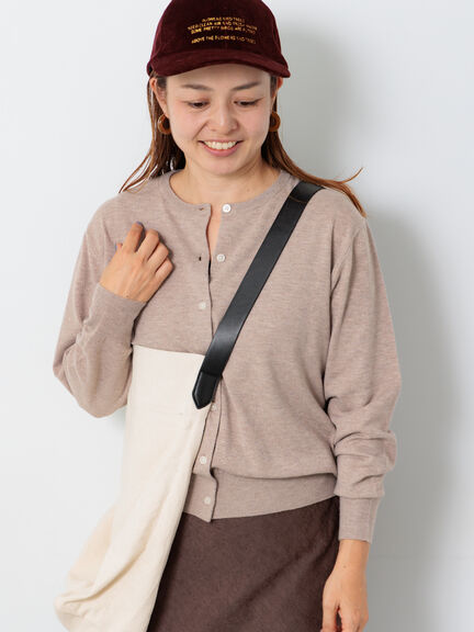 もちもちクルーネックカーディガン（ブラック/レッド/ベージュ/ブルー）｜Lugnoncure（ルノンキュール）通販