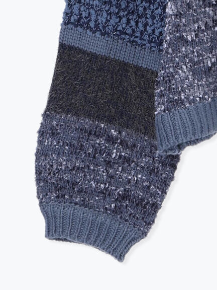 マルチデザインボーダーニット（ブラック/ベージュ/ブルー）｜Lugnoncure（ルノンキュール）通販