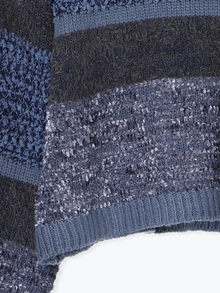 マルチデザインボーダーニット（ブラック/ベージュ/ブルー）｜Lugnoncure（ルノンキュール）通販