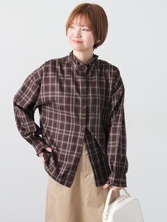 クリスマスセール【LOULOU】ビジュースタンドフリルシャツ#ニットと相性◎ クリスマスセール【LOULOU】ビジュースタンドフリルシャツ#ニットと