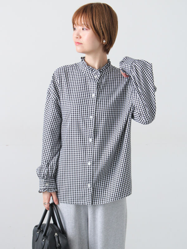 アソートスタンドフリルブラウス（ブラック）｜Lugnoncure（ルノンキュール）通販