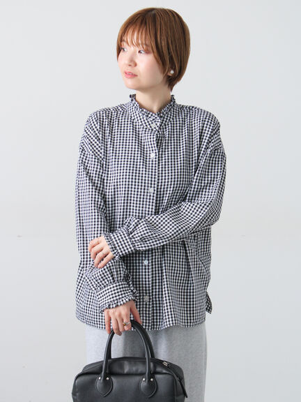 アソートスタンドフリルブラウス（オフホワイト/ブラック/ブラウン/ネイビー）｜Lugnoncure（ルノンキュール）通販