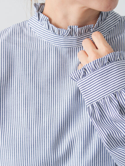 アソートスタンドフリルブラウス（オフホワイト/ブラック/ブラウン/ネイビー）｜Lugnoncure（ルノンキュール）通販