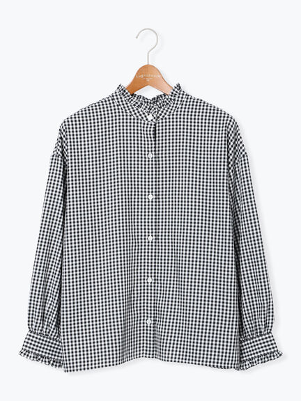 アソートスタンドフリルブラウス（オフホワイト/ブラック/ブラウン/ネイビー）｜Lugnoncure（ルノンキュール）通販