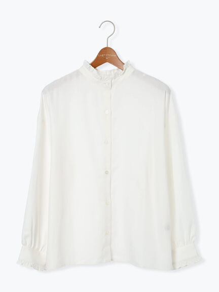 アソートスタンドフリルブラウス（オフホワイト/ブラック/ブラウン/ネイビー）｜Lugnoncure（ルノンキュール）通販