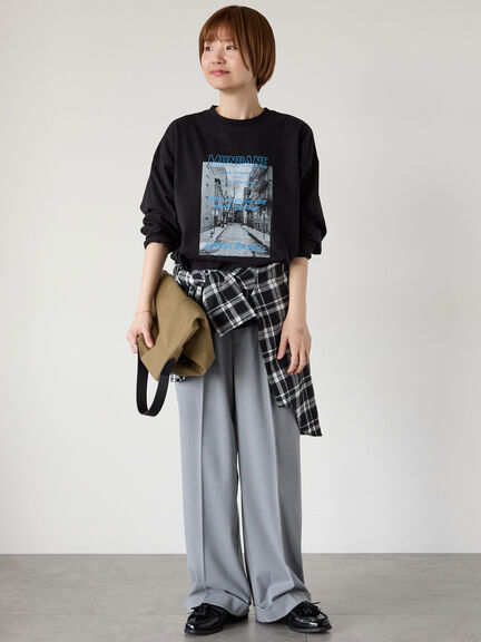 フォトプリントロングTシャツ（オフホワイト/グレー/ブラック）｜Lugnoncure（ルノンキュール）通販