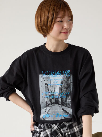 フォトプリントロングTシャツ（オフホワイト/グレー/ブラック）｜Lugnoncure（ルノンキュール）通販