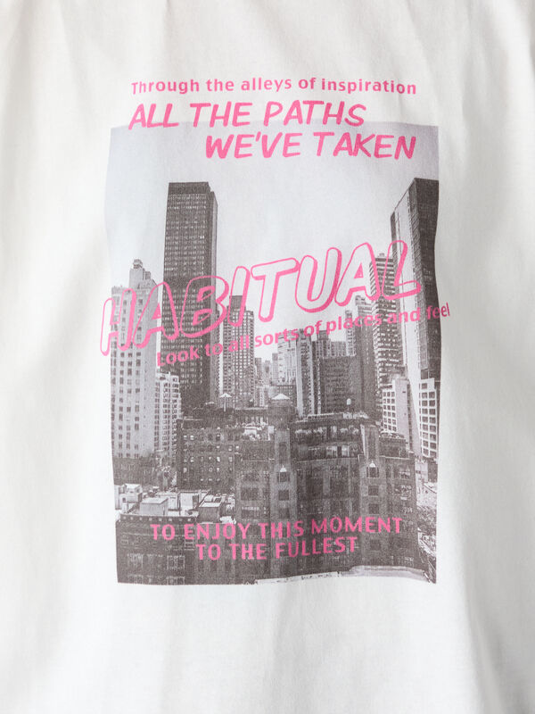 セール】 フォトプリントロングTシャツ（オフホワイト/グレー/ブラック