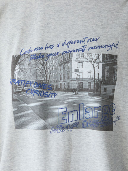 フォトプリントロングTシャツ（オフホワイト/グレー/ブラック）｜Lugnoncure（ルノンキュール）通販